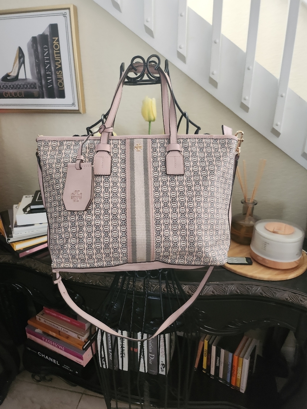 Tory Burch Gemini Link Canvas Small Tote bag